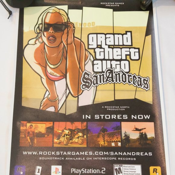 Art | Grand Theft Auto San Andreas Gta Ps2 Playstation Ad Promo Poster ...